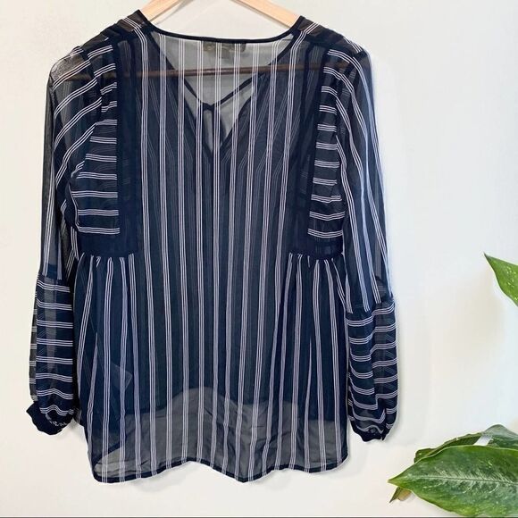 Staring at stars navy stripe long sleeve blouse - Picture 8 of 8